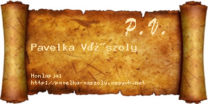 Pavelka Vászoly névjegykártya